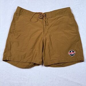 Burton Shorts Mens 34 Brown Creekside Swim Trunks Lined Drawstring Pockets